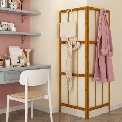 转角衣帽架落地式壁挂衣架实木卧室置物架子省空间客厅简约挂包架