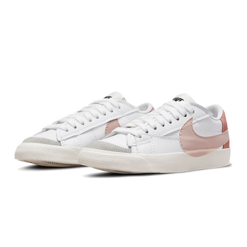 nike耐克女鞋blazer low开拓者复古小白鞋粉色logo板鞋dq1470-102