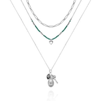 盖尔斯(GUESS)项链金属层叠吊坠女简约百搭日常轻奢饰品