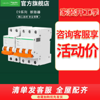 [官方旗舰店]施耐德电气空气开关 E9系列家用小型断路器 单进单出双进双出 真空单极 1p+n16a 2p63a总闸开关