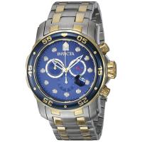 Invicta全球购 Pro Diver磨砂抛光双色不锈钢多功能表盘男表0077