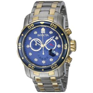 Invicta全球购 Pro Diver磨砂抛光双色不锈钢多功能表盘男表0077