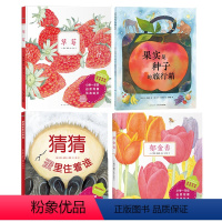 [4册精装]草莓+猜猜+郁金香+果实 [正版]诺贝尔科学馆全4册精装草莓郁金香果实是种子的旅行箱猜猜蛋里住着谁科普绘本中