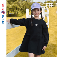 [1件3折]铅笔俱乐部童装秋装女童长袖连衣裙中大童宽松休闲裙子