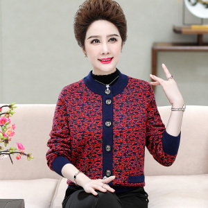 奶奶加厚毛衣妈妈冬装中老年人外套老人胖太太开衫加肥加大码妈妈装冬装外套新款婚礼老人衣服奶奶装毛衣开衫老年人春秋装女上衣