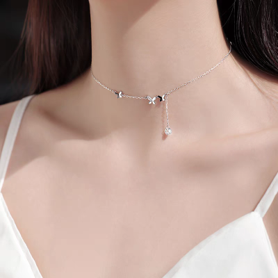 蝴蝶流苏项链女轻奢小众高级感锁骨链2025新款气质百搭颈链送女朋友老婆情人节七夕生日礼物