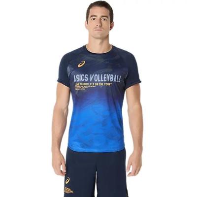 Asics男士排汗速干运动T恤科技透气网球羽毛球训练服