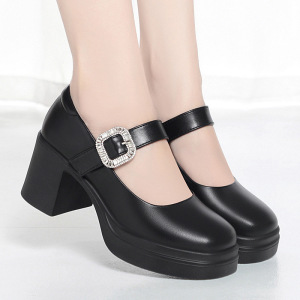 年新款式防水台厚底粗跟色时尚玛丽珍女鞋