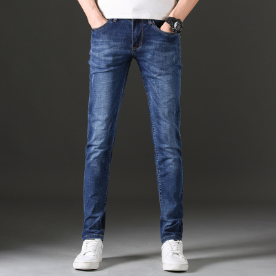 吉普战车(JIPUZHANCHE)2021春夏新款男士牛仔裤棉弹透气时尚修身小脚男士牛仔裤男装长裤子
