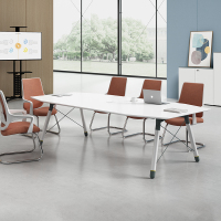 创世人 办公家具简约现代会议桌长桌椭圆形小型洽谈桌会议室长桌子