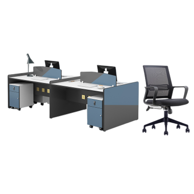 迅众 2400*1200*800mm四人位含柜椅 办公家具简约屏风工作位职员办公桌简约屏风工作位职员桌