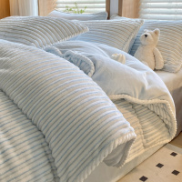 秋冬加厚绒四件套珊瑚绒提花牛奶绒四件套床上用品三件套床笠被套_60