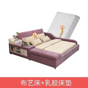 森美人主卧榻榻米床布艺床简约现代双人床2米2.2米大床床塌塌米床