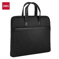 得力 63751 商务公文包 商务职业文件袋事务包 涤纶手提包资料袋 黑色