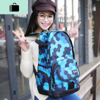 韩版双肩包女士旅行背包大容量电脑包帆布休闲初中学生书包男潮流NEW LAKE 大号875Y月色