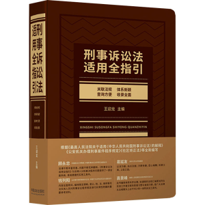 正版新书]刑事诉讼法适用全指引王迎龙主编9787521619737