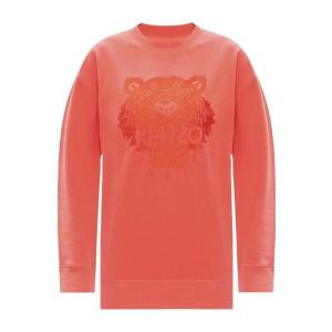 高田贤三(Kenzo)粉红虎头印花棉质圆领长袖运动卫衣女款休闲百搭