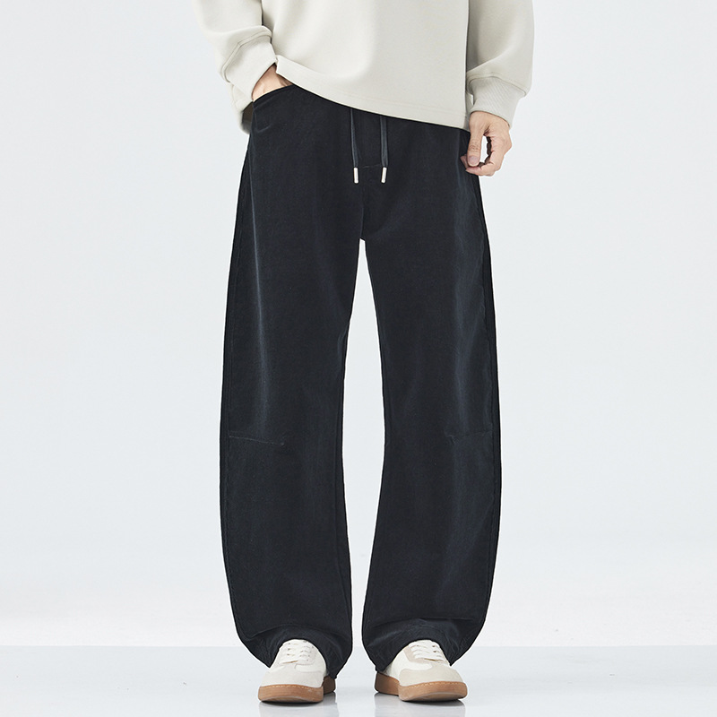 |新款棉重磅克潮牌宽松直筒裤男士休闲阔腿裤美式潮流修身