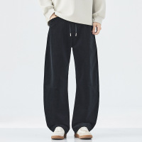 |新款棉重磅克潮牌宽松直筒裤男士休闲阔腿裤美式潮流修身