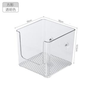 家柏饰(CORATED)卫生间厕所浴室置物架壁挂洗澡洗手间收纳架免打孔墙壁墙上收纳盒 透明[小号]