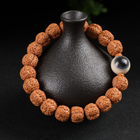 天然尼泊尔金刚菩提满肉双龙纹单圈手串手链原创文玩佛珠念珠男女送女朋友老婆情人节七夕生日礼物