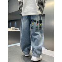 儿童装男童秋装裤子新款中大童炸街牛仔裤秋冬款男孩加绒长裤