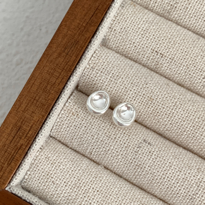 s999纯银银豆豆小耳钉女养耳洞简约百搭睡觉免摘耳饰气质耳环送女朋友老婆情人节七夕生日礼物