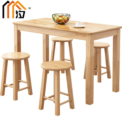 汐实木餐桌1.3米桌+4凳套