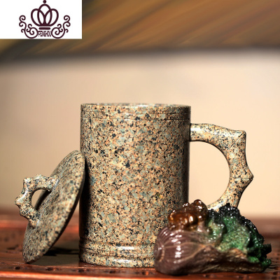 封后内蒙中华麦饭石水杯个性定制马克杯带盖喝水杯子下午茶杯泡茶杯子