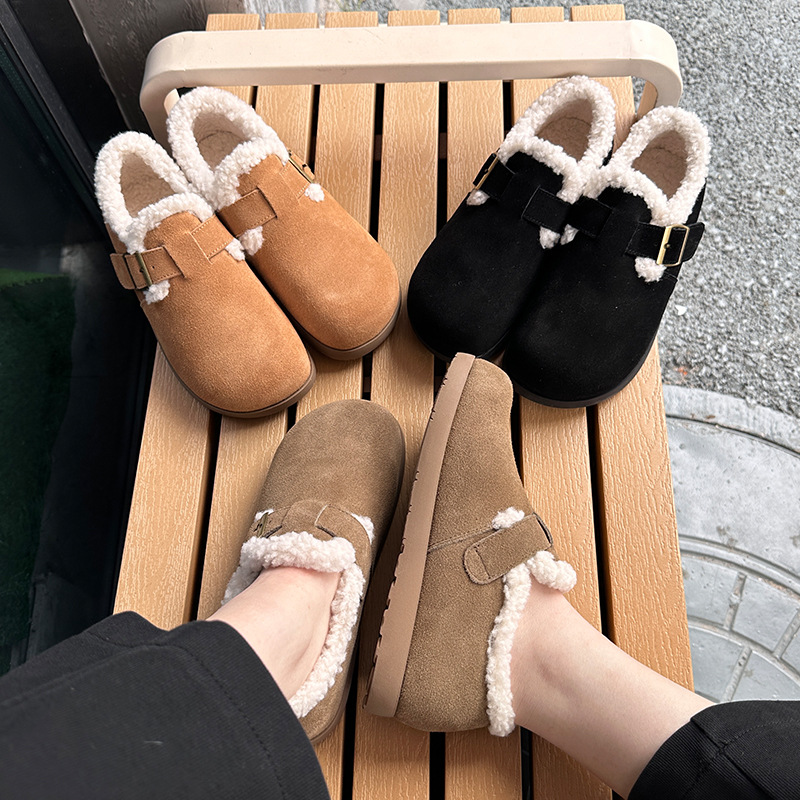 真皮雪地靴女冬季新款加绒保暖棉鞋女复古女鞋休闲百搭小白鞋