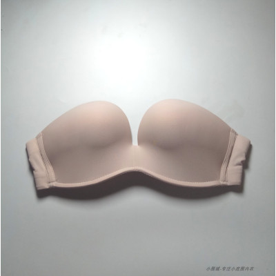 HLCOMAN60小围城内衣夏季无钢圈裸色无痕隐形防滑礼服抹胸少女小底围文胸抹胸