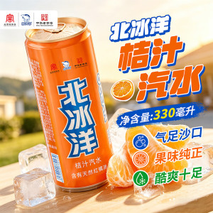 北冰洋桔汁汽水330ml*24罐 果汁碳酸饮料整箱经典汽水火锅聚餐经典装