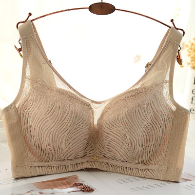 HLCOMAN防跑杯防走光抹胸式有软钢圈文胸大码大胸显小内衣女薄款全罩杯抹胸