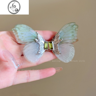 JiMi夏日梦境~蝴蝶锆石耳钉女夏高级感轻奢小众个性耳环森系超仙耳饰