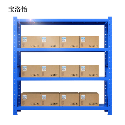 宝洛怡承重200kg货架置物架钢制货架蓝色主架长200宽60高200CM