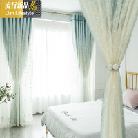 双层布纱一体2019新款卧室窗帘北欧简约轻奢网红款ins免打孔遮光 三维工匠