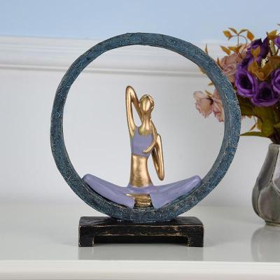 美帮汇瑜伽少女人物摆件客厅装饰品电视柜玄关书房现代简约创意家居摆设