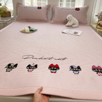 豆包喵华夫格凉豆豆凉席三件套夏季冰丝床单空调软席可机洗夏凉垫