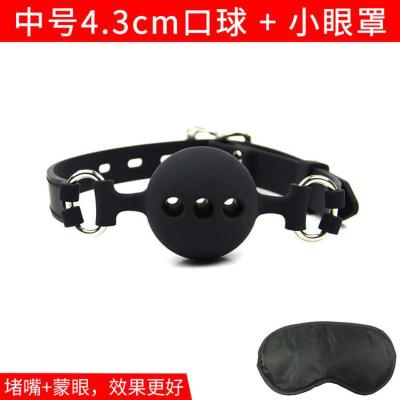 欢乐小鸟sm情趣用品口水球男用女用刑具口球口塞另类调教成人玩具性用品中号口水球黑色-+布眼罩口塞口枷