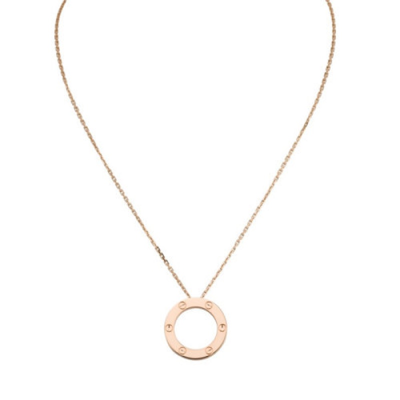 cartier/卡地亚 经典love18k金玫瑰金项链 b7014400