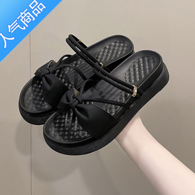 SUNTEK凉鞋女夏平底2023年新款百搭网红仙女风配裙子两穿罗马厚底凉拖鞋