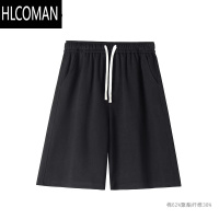 HLCOMAN340G卫裤男秋季新款直筒阔腿休闲裤潮牌宽松百搭黑色运动裤子