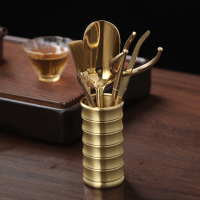 MULTIPOTENT 茶具配件纯铜茶道六君子 家用茶针茶夹洗壶笔功夫茶具配件