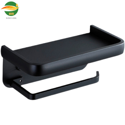 鹍翔卫生间不锈钢黑色卷纸手机置物架19CM/个