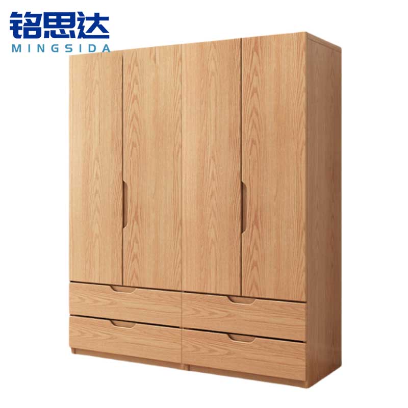铭思达实木衣柜四门台