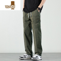 YANXU美式工装潮牌休闲裤子男款夏季新款直筒宽松潮流百搭长裤青年男裤