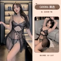 九里晴川情趣内衣大码性感v吊带睡裙蕾丝透视欧美风甜美免脱睡衣