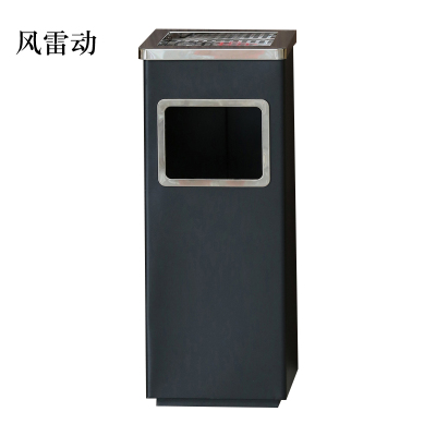 风雷动不锈钢垃圾桶烟蒂柱灭烟桶带烟灰缸室外电梯口立式 丽格正方形黑色