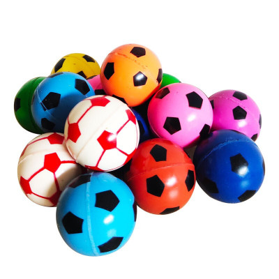 弹力球儿童玩具大号橡胶球32号混款扭蛋机弹力球发光夜光跳跳球健身弹跳球32号足球款弹力球12个