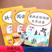 [正版]全3本人教版小学一年级上册看拼音写词语生字注音阅读理解拼音手册语文专项训练字词默写能手拼音拼读训练看图说话写话